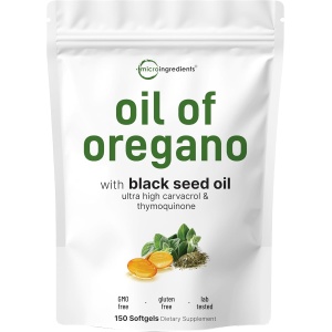 Black Seed Oil Softgels with Oregano Oil, 1500mg per Serving, 200 Counts - Cold Pressed & Unrefined - Formulated with Carvacrol & Thymoquinone for Immune, Digestive & Joint Support